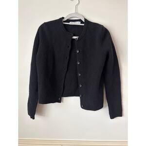 Zara 100% wool black cardigan medium